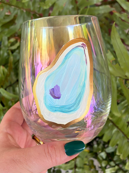 Oyster stemless wine glass