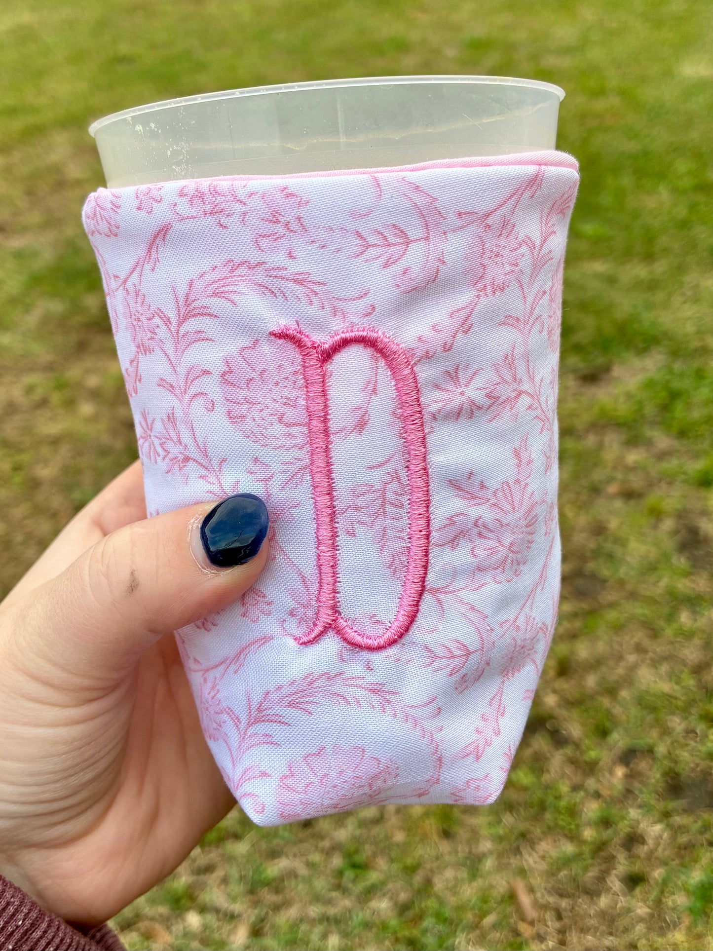 Monogrammed coffee coozie