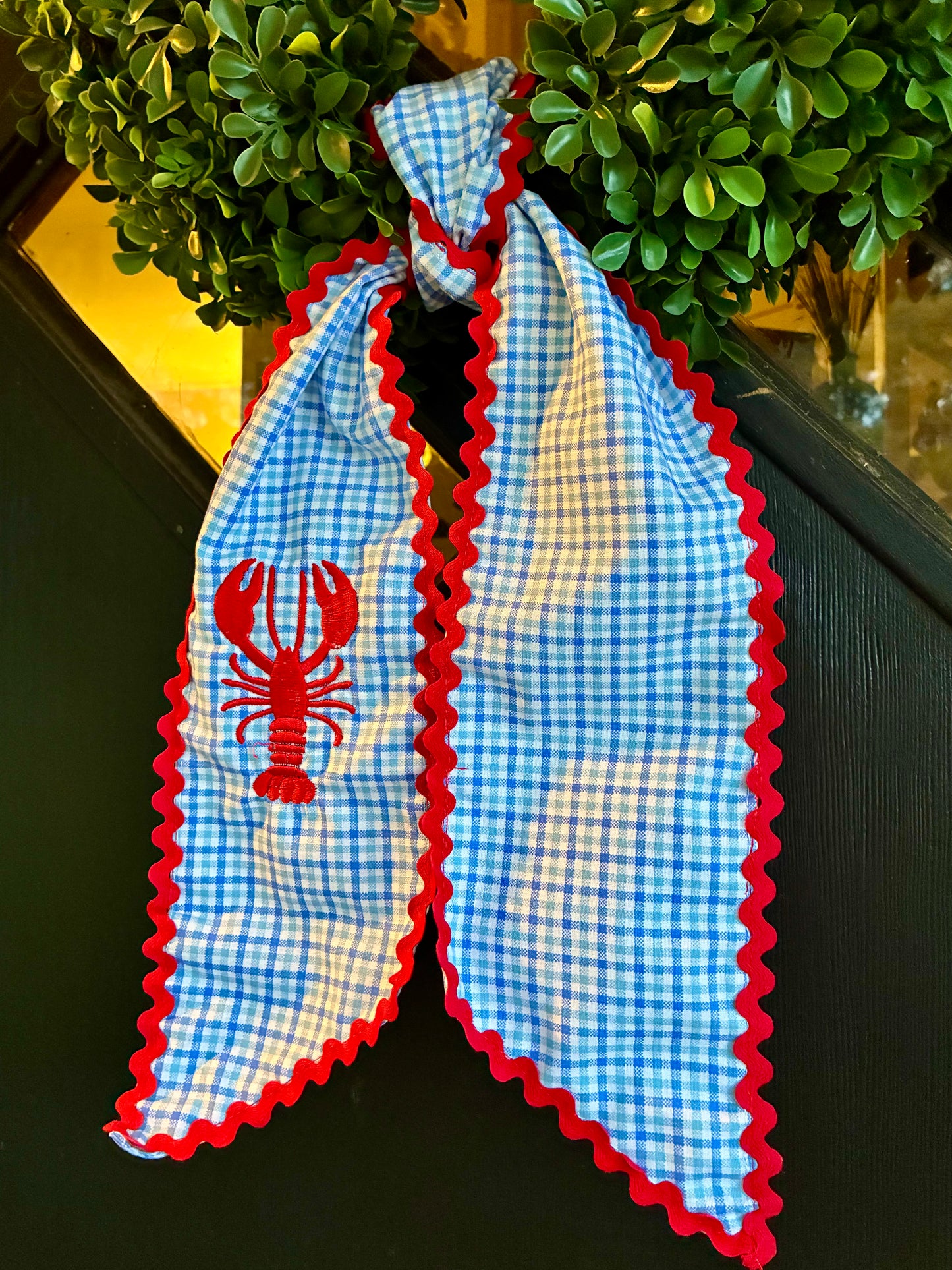 Crawfish ricrac wreath sash