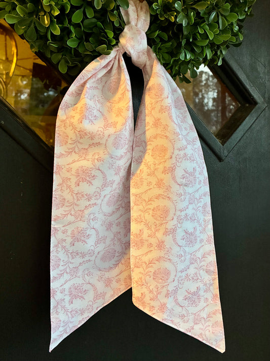 Pink Toile wreath sash