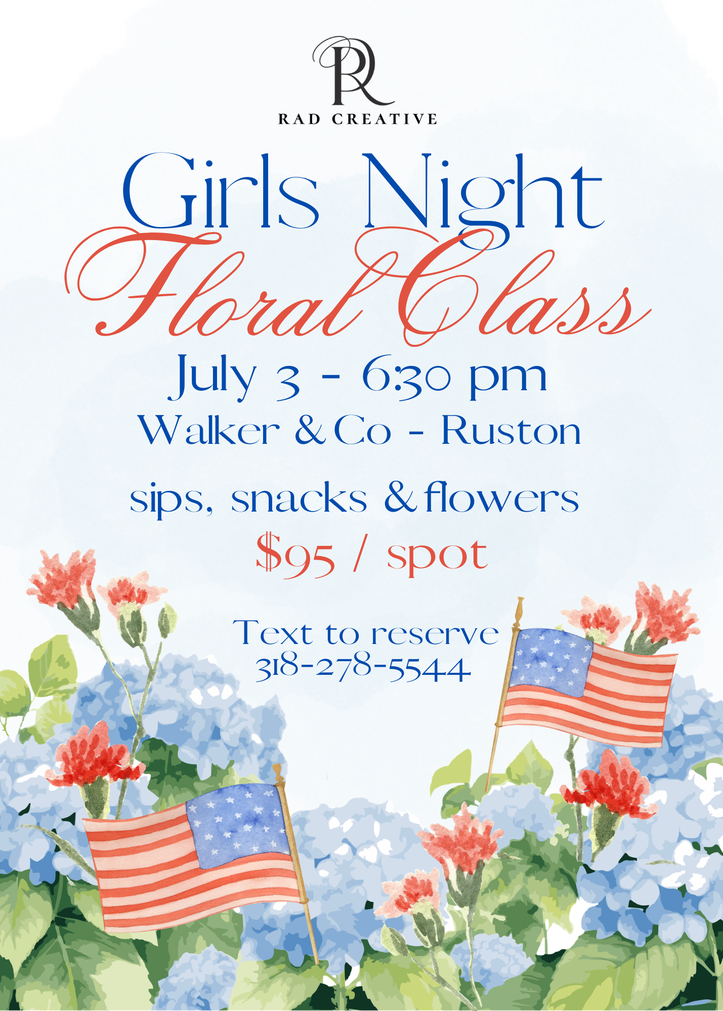 July Girls Night Flower Class